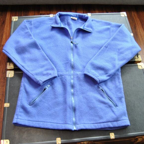 L.L. Bean Blue Full Zip Up Fleece Jacket Size: X-Large Kids - Picture 1 of 6